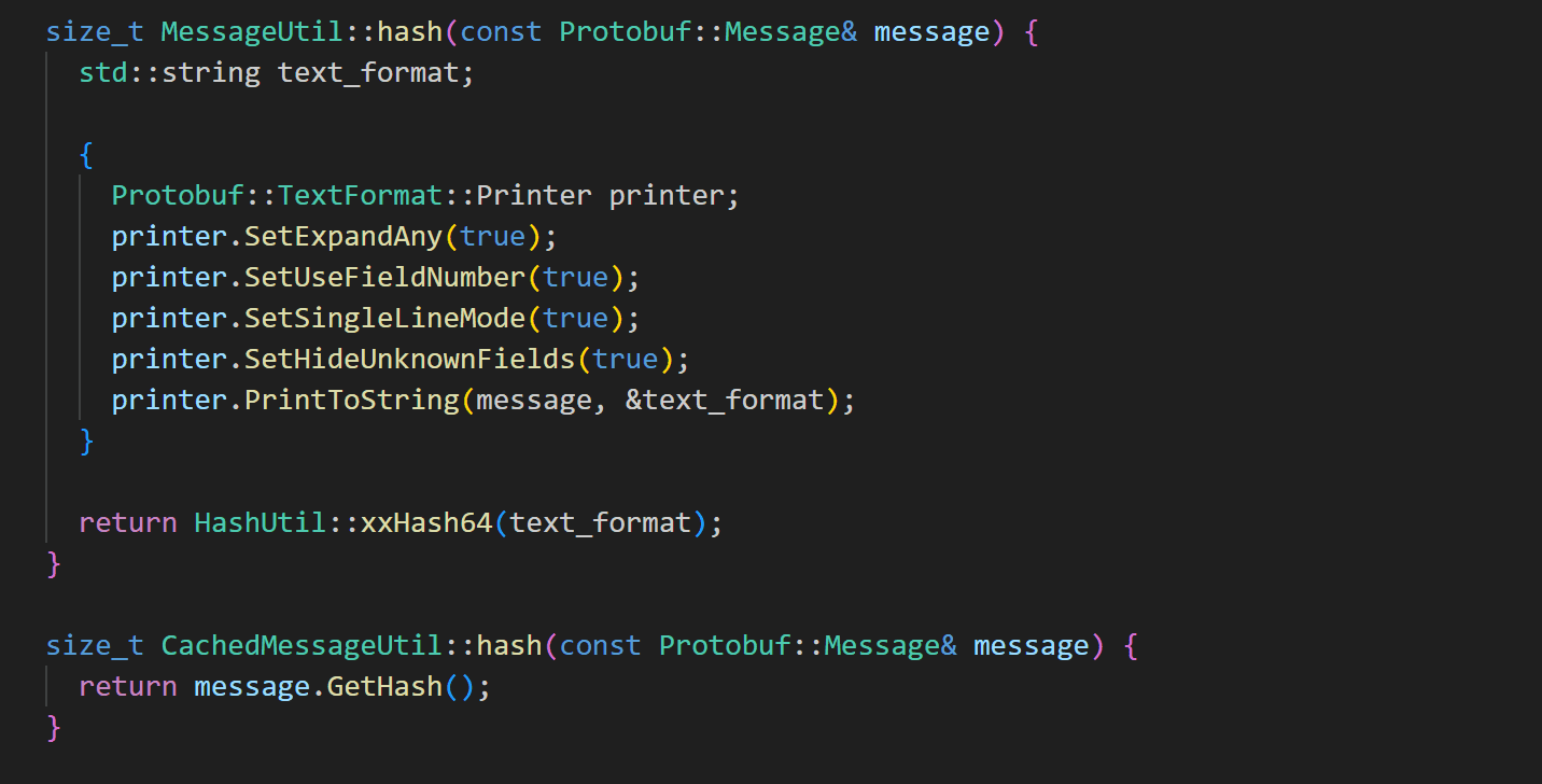 Our hash function vs the original hash function